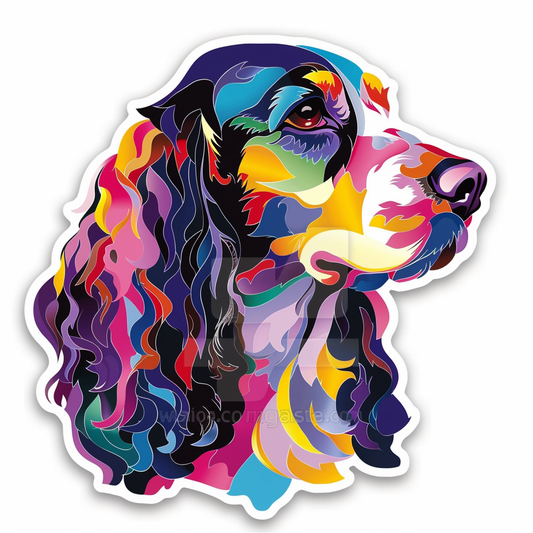 Cocker Spaniel Dog majestic Expressive surreal Vinyl Decal Sticker for Car, Laptop, Tumbler and more # F020307-4" x 4"