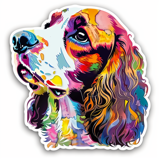 Cocker Spaniel Dog majestic Expressive surreal Vinyl Decal Sticker for Car, Laptop, Tumbler and more # F020061-4" x 4"