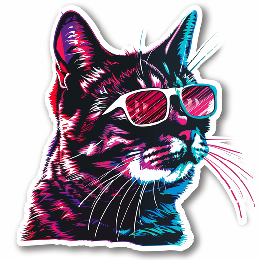 American Shorthair Cat majestic Expressive surreal Vinyl Decal Sticker for Car, Laptop, Tumbler and more # F018632