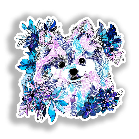 Pomeranian Dog Vinyl Decal Sticker for Car, Laptop, Tumbler and more # A017456-4" x 4"