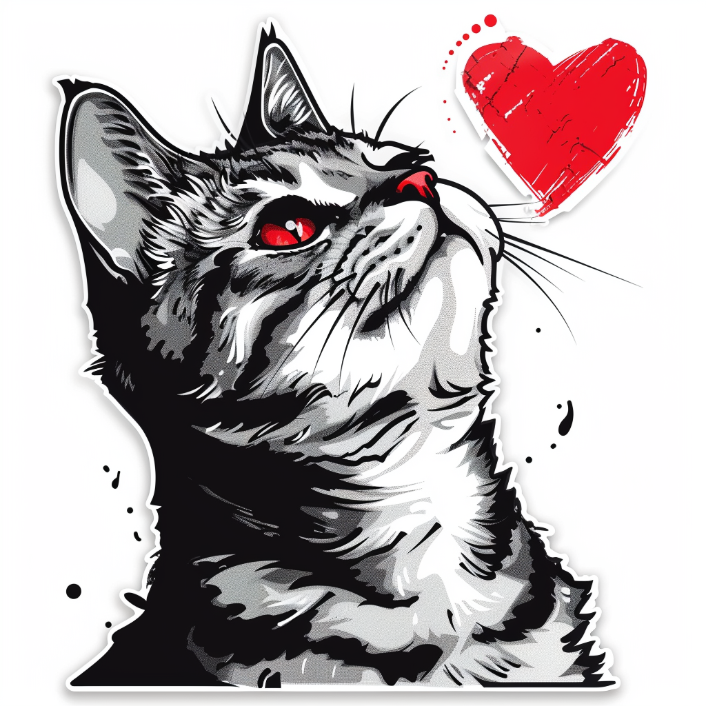 American Shorthair Cat majestic Expressive surreal Vinyl Decal Sticker for Car, Laptop, Tumbler and more # F018671