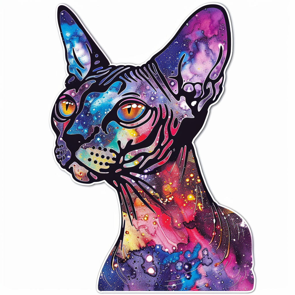 Sphynx Cat Vinyl Decal Sticker for Car, Laptop, Tumbler and more # F010103