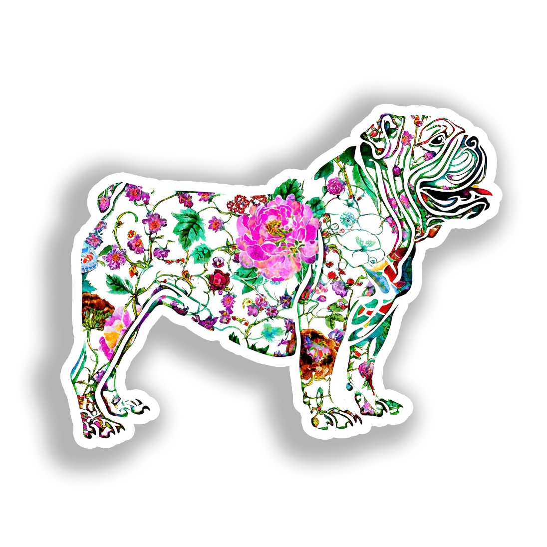 Bulldog English Dog Vinyl Decal Sticker for Car, Laptop, Tumbler and more # A018947-4" x 4"