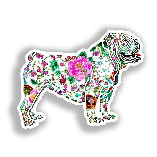 Bulldog English Dog Vinyl Decal Sticker for Car, Laptop, Tumbler and more # A018947-4" x 4"