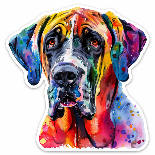 Great Dane Dog Expressive surreal Vinyl Decal Sticker for Car, Laptop, Tumbler and more # F022753