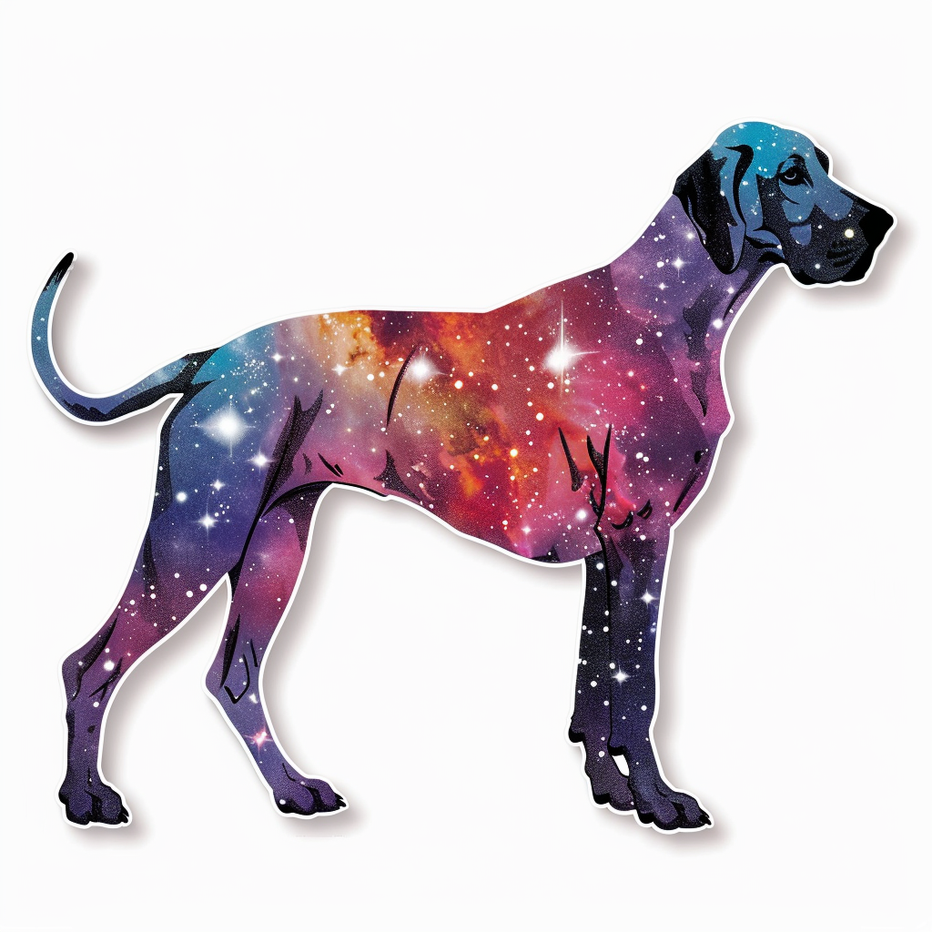 Adorable Great Dane Dog Expressive surreal Vinyl Decal Sticker for Car, Laptop, Tumbler and more # F017989