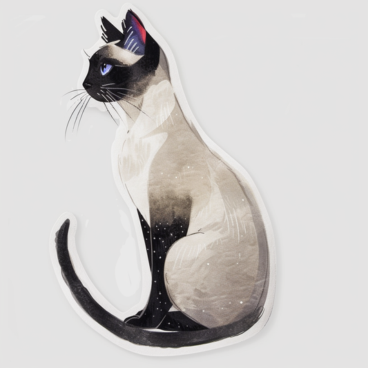Siamese cat Vinyl Decal Sticker for Car, Laptop, Tumbler and more # F08003
