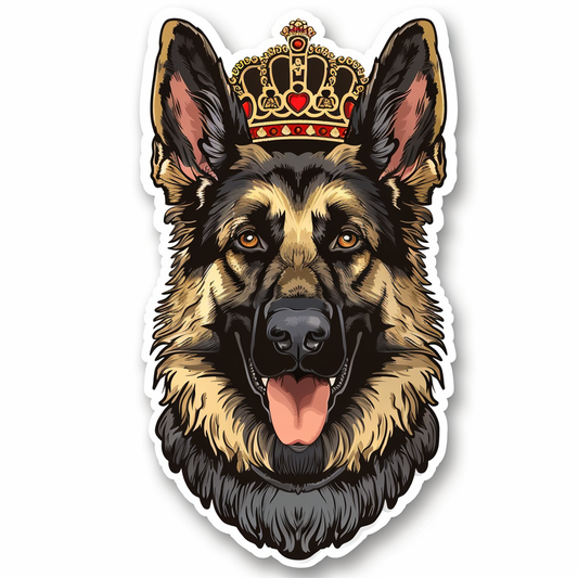 German Shepherd Dog crowned Vinyl Decal Sticker for Car, Laptop, Tumbler and more # F011465