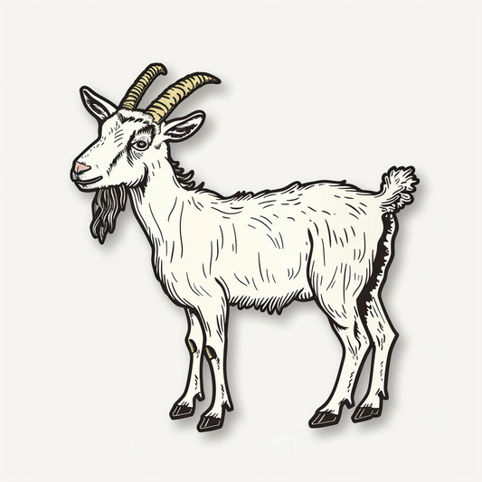 Goat majestic Expressive surreal Vinyl Decal Sticker for Car, Laptop, Tumbler and more # F020554-4" x 4"