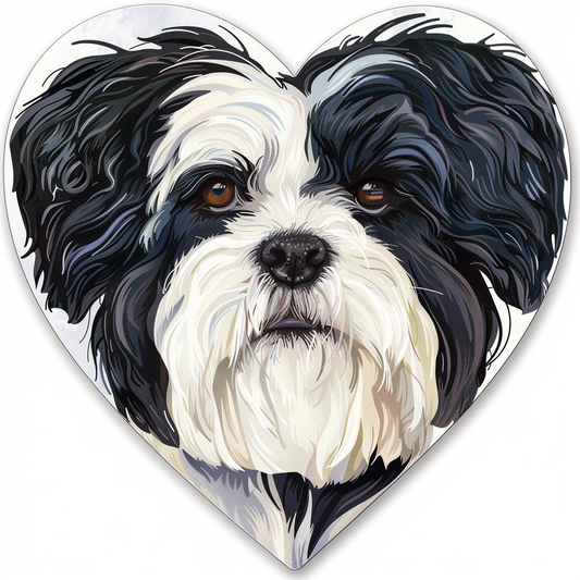 Adorable Shih Tzu Dog Expressive surreal Vinyl Decal Sticker for Car, Laptop, Tumbler and more # F018225