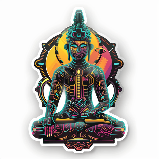 Buddha cyber punk majestic Expressive surreal Vinyl Decal Sticker for Car, Laptop, Tumbler and more # F017021