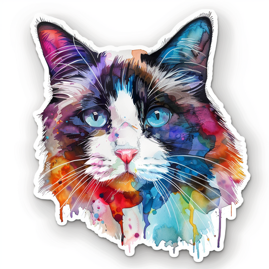 Ragdoll Cat Vinyl Decal Sticker for Car, Laptop, Tumbler and more # F010232