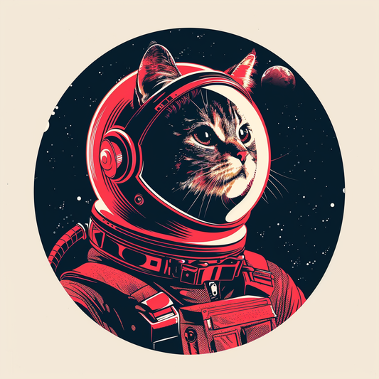 Persian Cat Space Expressive surreal Vinyl Decal Sticker for Car, Laptop, Tumbler and more # F016065