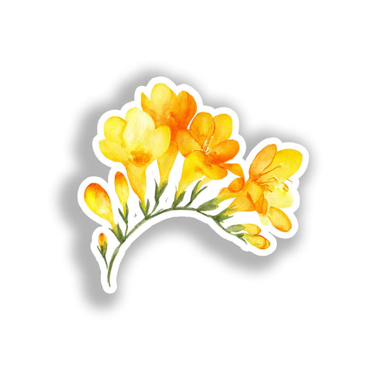 Freesia Flower Vinyl Decal Sticker for Car, Laptop, Tumbler and more # A019669-4" x 4"