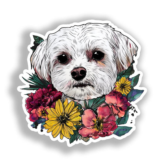 Maltese Dog Vinyl Decal Sticker for Car, Laptop, Tumbler and more # A019379-4" x 4"