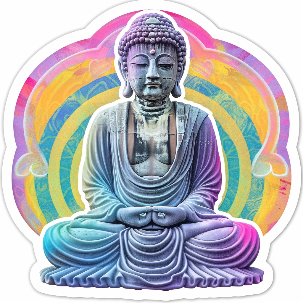 Sticker of a Buddha majestic Expressive surreal Vinyl Decal Sticker for Car, Laptop, Tumbler and more # F017204