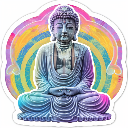 Sticker of a Buddha majestic Expressive surreal Vinyl Decal Sticker for Car, Laptop, Tumbler and more # F017204