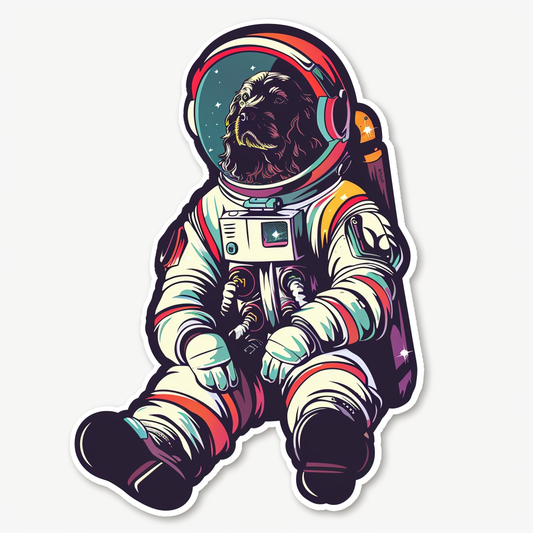 Cocker Spaniel Dog astronaut majestic Expressive surreal Vinyl Decal Sticker for Car, Laptop, Tumbler and more # F020204-4" x 4"