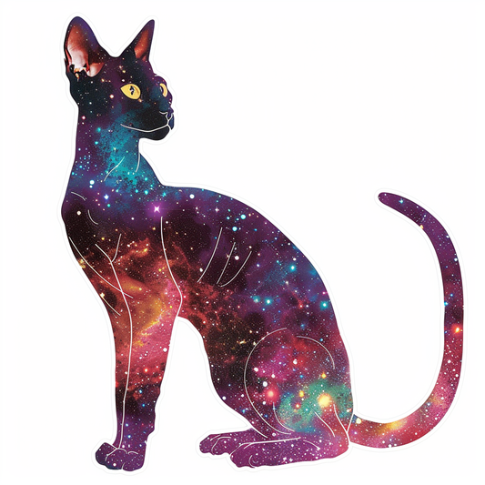 Abyssinian Cat astronaut majestic Expressive surreal Vinyl Decal Sticker for Car, Laptop, Tumbler and more # F021144-4" x 4"
