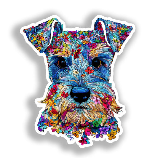 Miniature Schnauzer Dog Vinyl Decal Sticker for Car, Laptop, Tumbler and more # A019287-4" x 4"