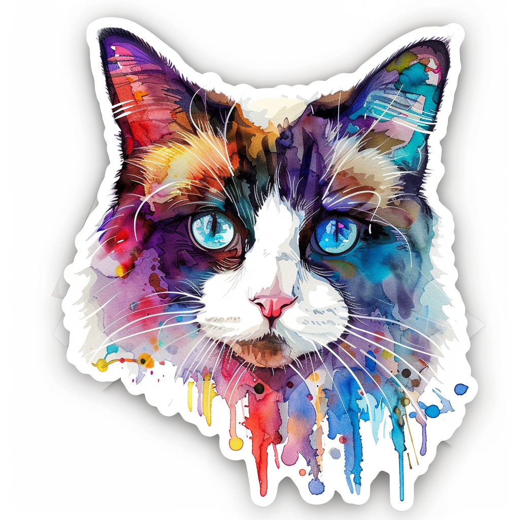 Ragdoll Cat Vinyl Decal Sticker for Car, Laptop, Tumbler and more # F010230