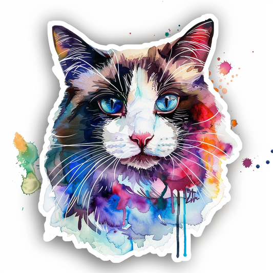 Ragdoll Cat Vinyl Decal Sticker for Car, Laptop, Tumbler and more # F010229