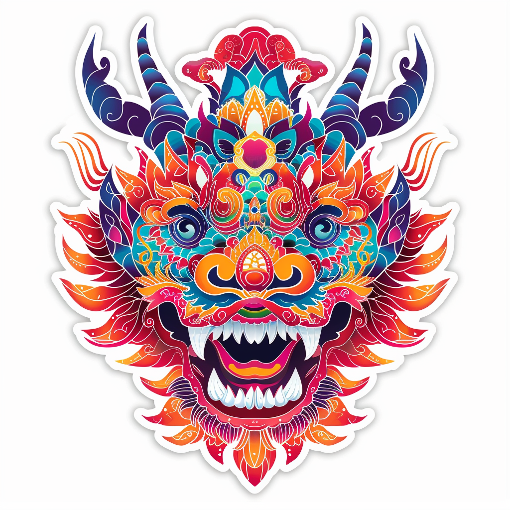 Dragon crowned majestic Expressive surreal Vinyl Decal Sticker for Car, Laptop, Tumbler and more # F019000