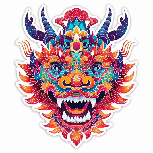 Dragon crowned majestic Expressive surreal Vinyl Decal Sticker for Car, Laptop, Tumbler and more # F019000