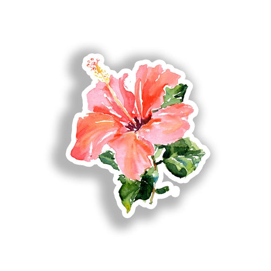 Hibiscus Flower Vinyl Decal Sticker for Car, Laptop, Tumbler and more # A019523-4" x 4"