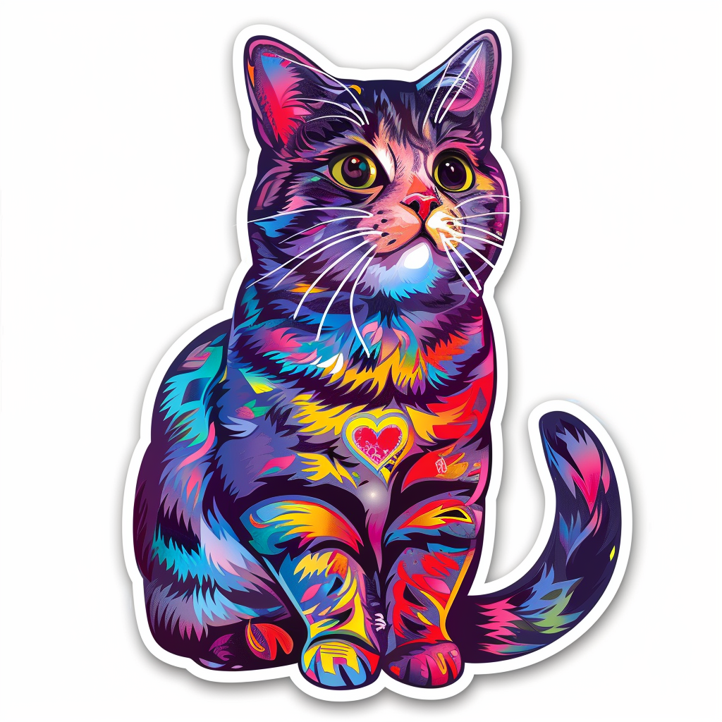 American Shorthair Cat majestic Expressive surreal Vinyl Decal Sticker for Car, Laptop, Tumbler and more # F018826