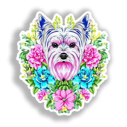 Yorkshire Terrier Dog Vinyl Decal Sticker for Car, Laptop, Tumbler and more # A017186-4" x 4"