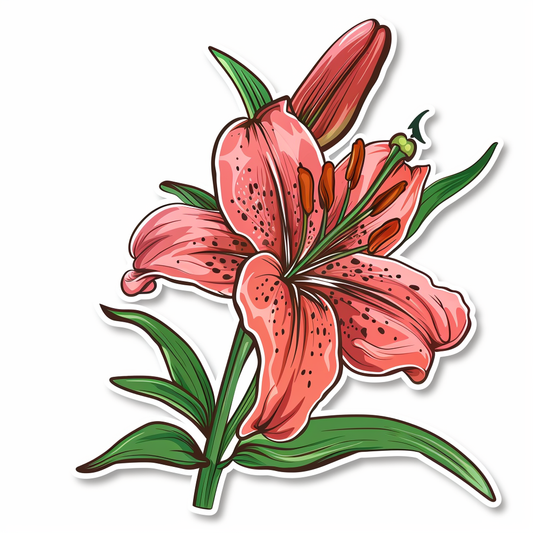 Lily flower majestic Expressive surreal Vinyl Decal Sticker for Car, Laptop, Tumbler and more # F023292