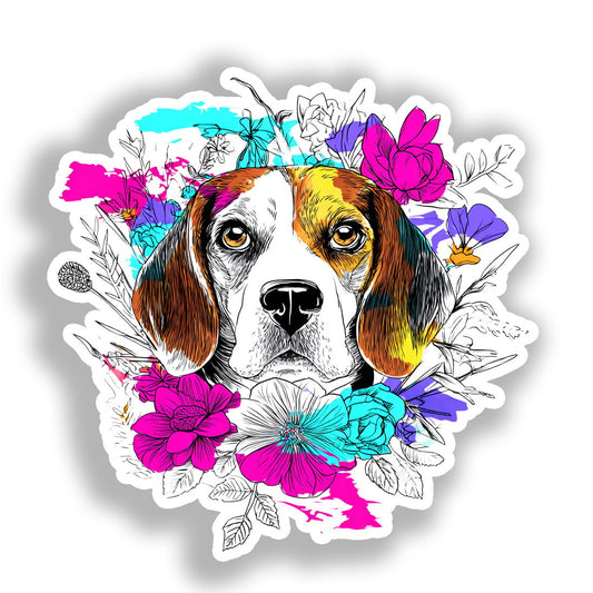 Beagle Dog Vinyl Decal Sticker for Car, Laptop, Tumbler and more # A018666-4" x 4"