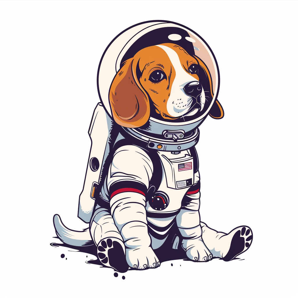 Beagle dog astronaut Vinyl Decal Sticker for Car, Laptop, Tumbler and more # F011984