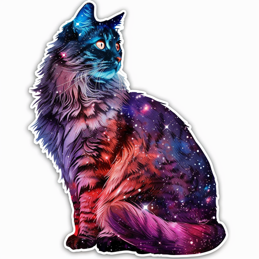 Sticker of a Persian Cat galaxy majestic Expressive surreal Vinyl Decal Sticker for Car, Laptop, Tumbler and more # F016327
