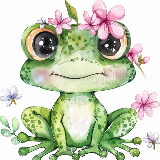 Sticker of an Adorable Frog with chubby cheeks Expressive surreal Vinyl Decal Sticker for Car, Laptop, Tumbler and more # F015872