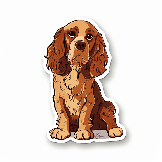 Cocker Spaniel Dog majestic Expressive surreal Vinyl Decal Sticker for Car, Laptop, Tumbler and more # F020369-4" x 4"