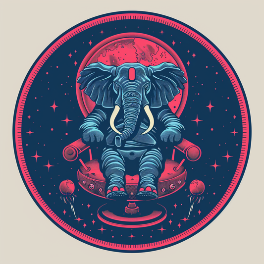 Elephant Expressive surreal Vinyl Decal Sticker for Car, Laptop, Tumbler and more # F022218-4" x 4"