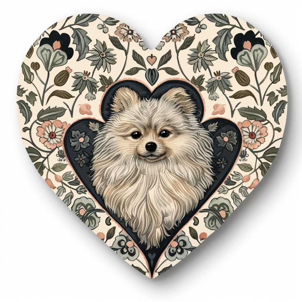 Sticker of a Pomeranian Dog majestic Expressive surreal Heartcore Vinyl Decal Sticker for Car, Laptop, Tumbler and more # F014117