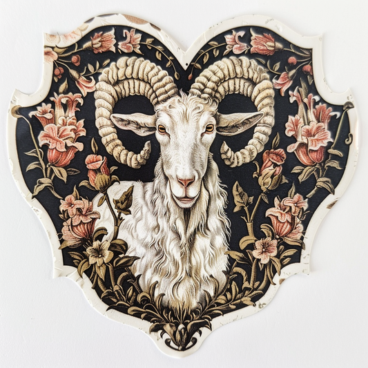 Goat majestic Expressive surreal Vinyl Decal Sticker for Car, Laptop, Tumbler and more # F020685-4" x 4"