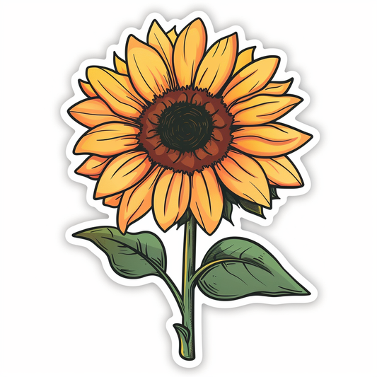 Sunflower flower majestic Expressive surreal Vinyl Decal Sticker for Car, Laptop, Tumbler and more # F023068