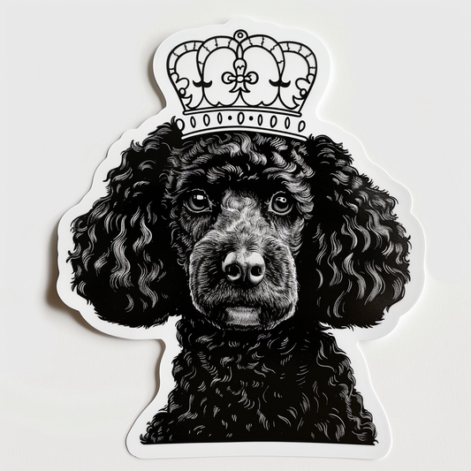Poodle Dog crowned Vinyl Decal Sticker for Car, Laptop, Tumbler and more # F012604