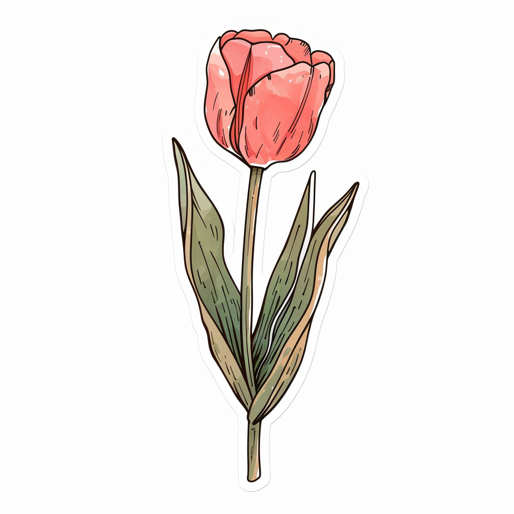 Sticker of a Tulip flower Vinyl Decal Sticker for Car, Laptop, Tumbler and more # F023432