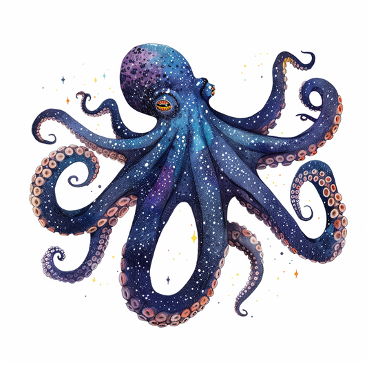 Sticker of a Octopus galaxy majestic Expressive surreal Vinyl Decal Sticker for Car, Laptop, Tumbler and more # F015653