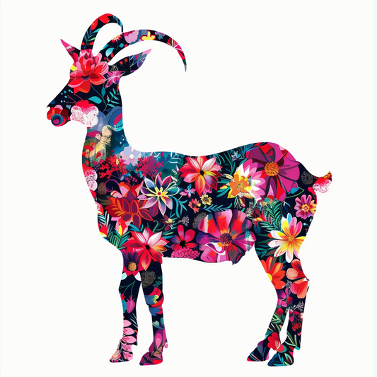 Goat majestic Expressive surreal Vinyl Decal Sticker for Car, Laptop, Tumbler and more # F020583-4" x 4"