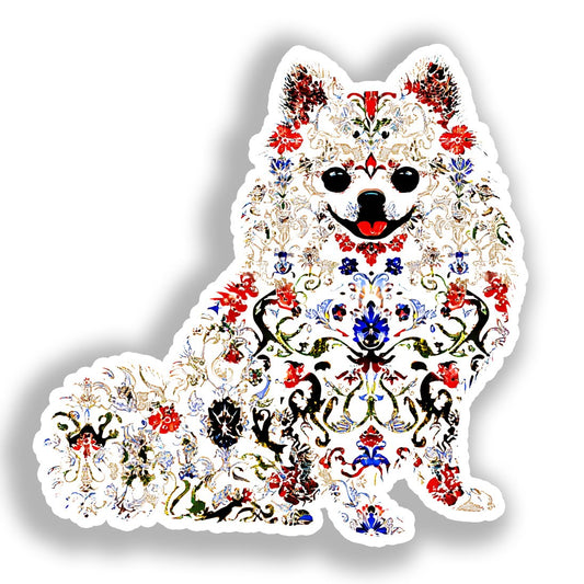 Pomeranian Dog Vinyl Decal Sticker for Car, Laptop, Tumbler and more # A017380-4" x 4"