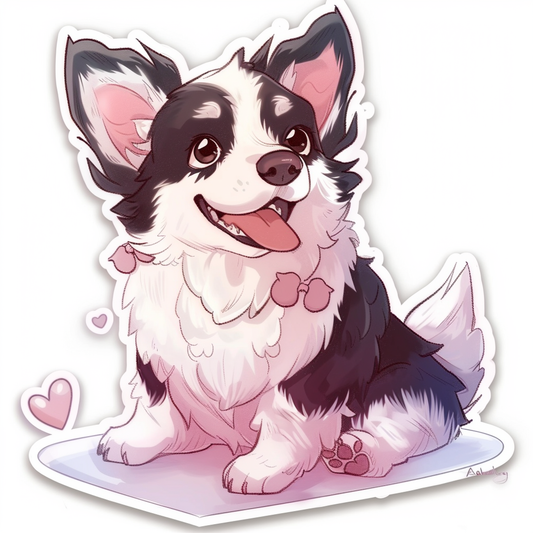 Sticker of a Border Collie Dog majestic Expressive surreal Vinyl Decal Sticker for Car, Laptop, Tumbler and more # F021910