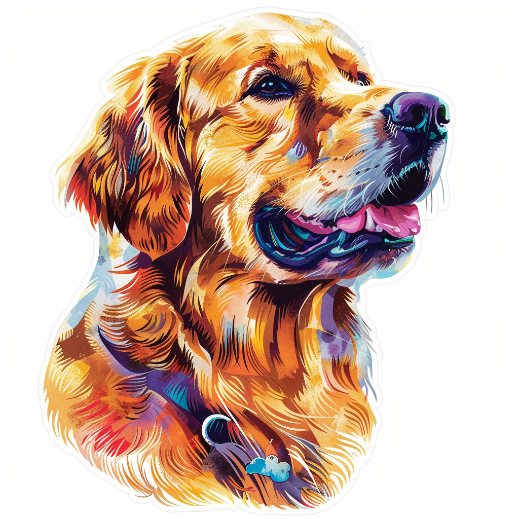 Golden Retriever Dog Vinyl Decal Sticker for Car, Laptop, Tumbler and more # F010569