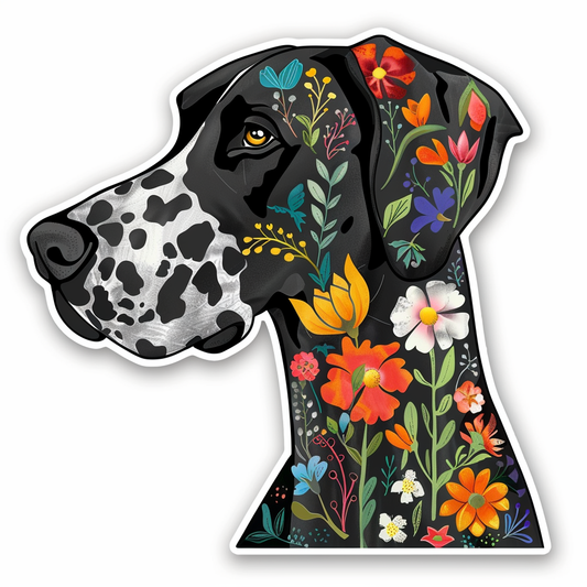 Adorable Great Dane Dog Expressive surreal Vinyl Decal Sticker for Car, Laptop, Tumbler and more # F017785