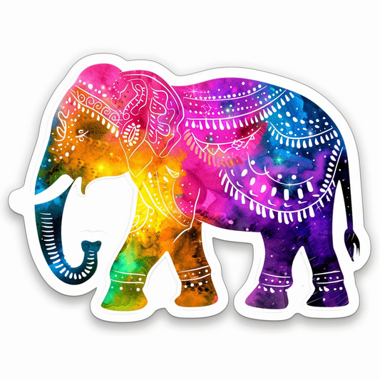 Elephant Expressive surreal Vinyl Decal Sticker for Car, Laptop, Tumbler and more # F022231-4" x 4"